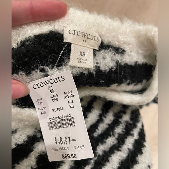 NWT Crewcuts Zebra stripe sweater for girls. - Picture 4 of 4